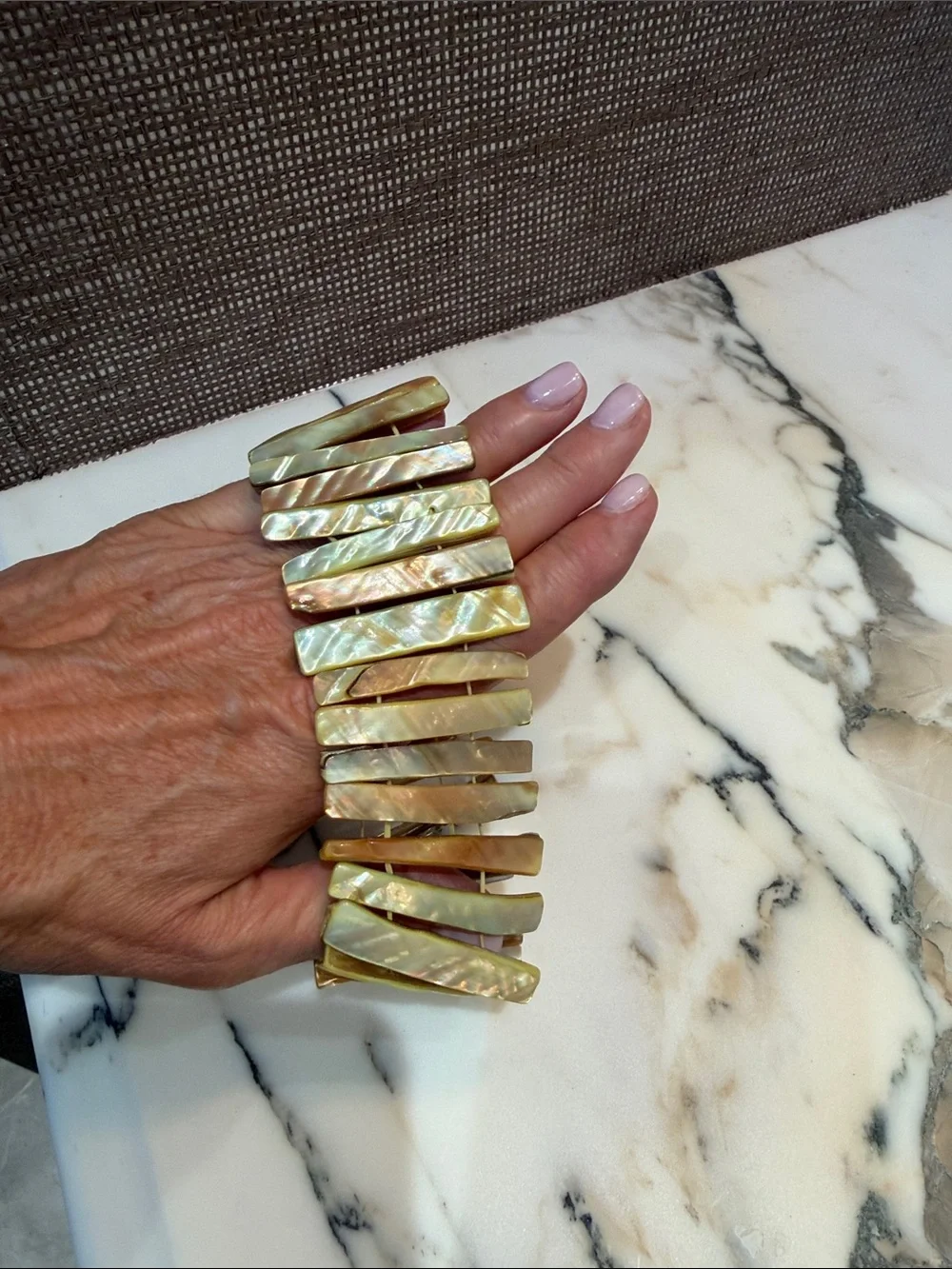 Iridescent Mother of Pearl Stretch Bracelet